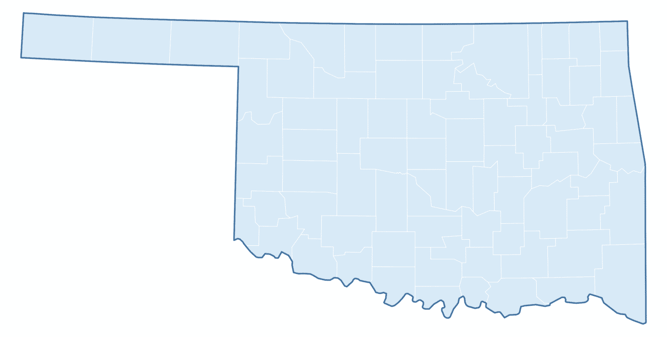 Blank Practice Map of Oklahoma