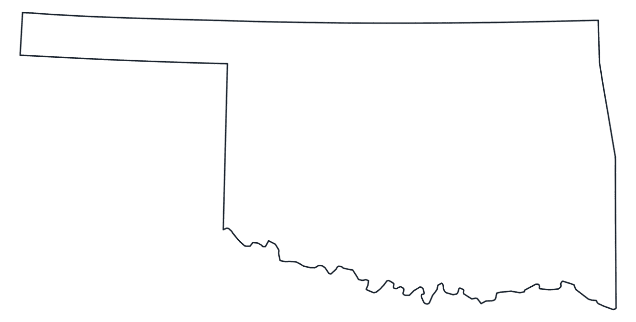 Blank Outline Map of Oklahoma