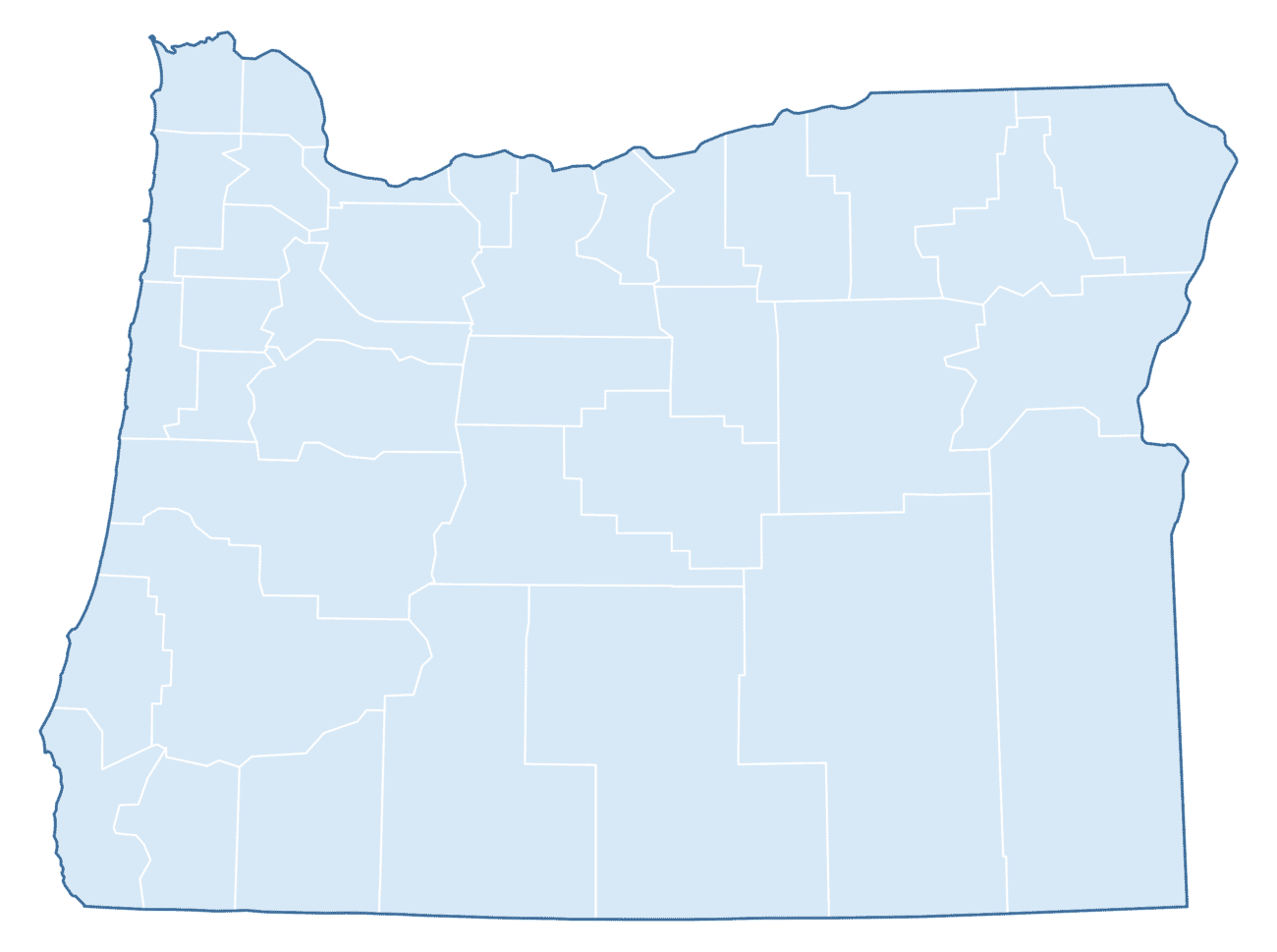 Blank Practice Map of Oregon