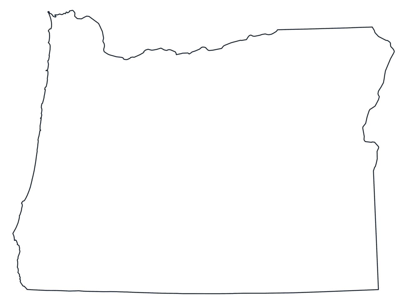 Blank Outline Map of Oregon
