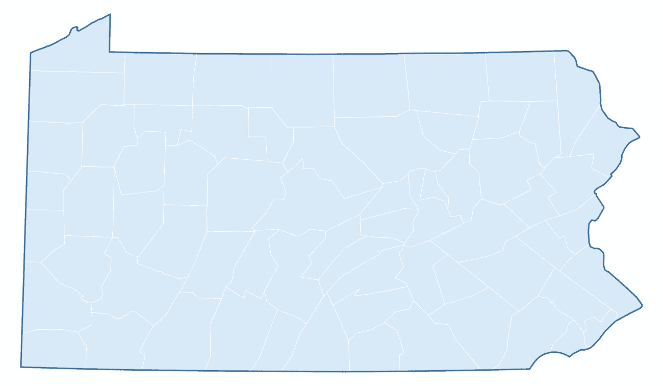 Blank Practice Map of Pennsylvania