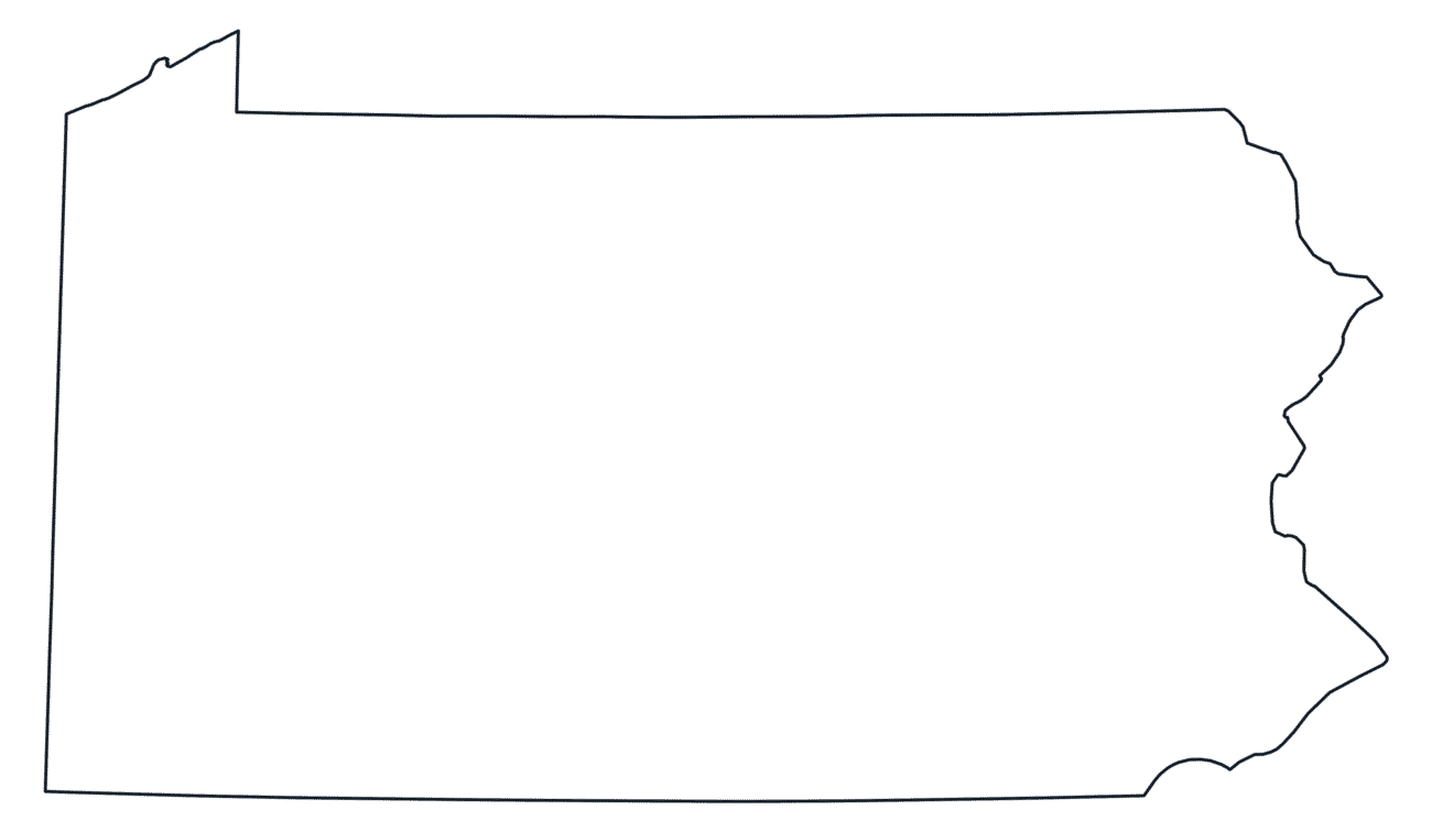 Blank Outline Map of Pennsylvania