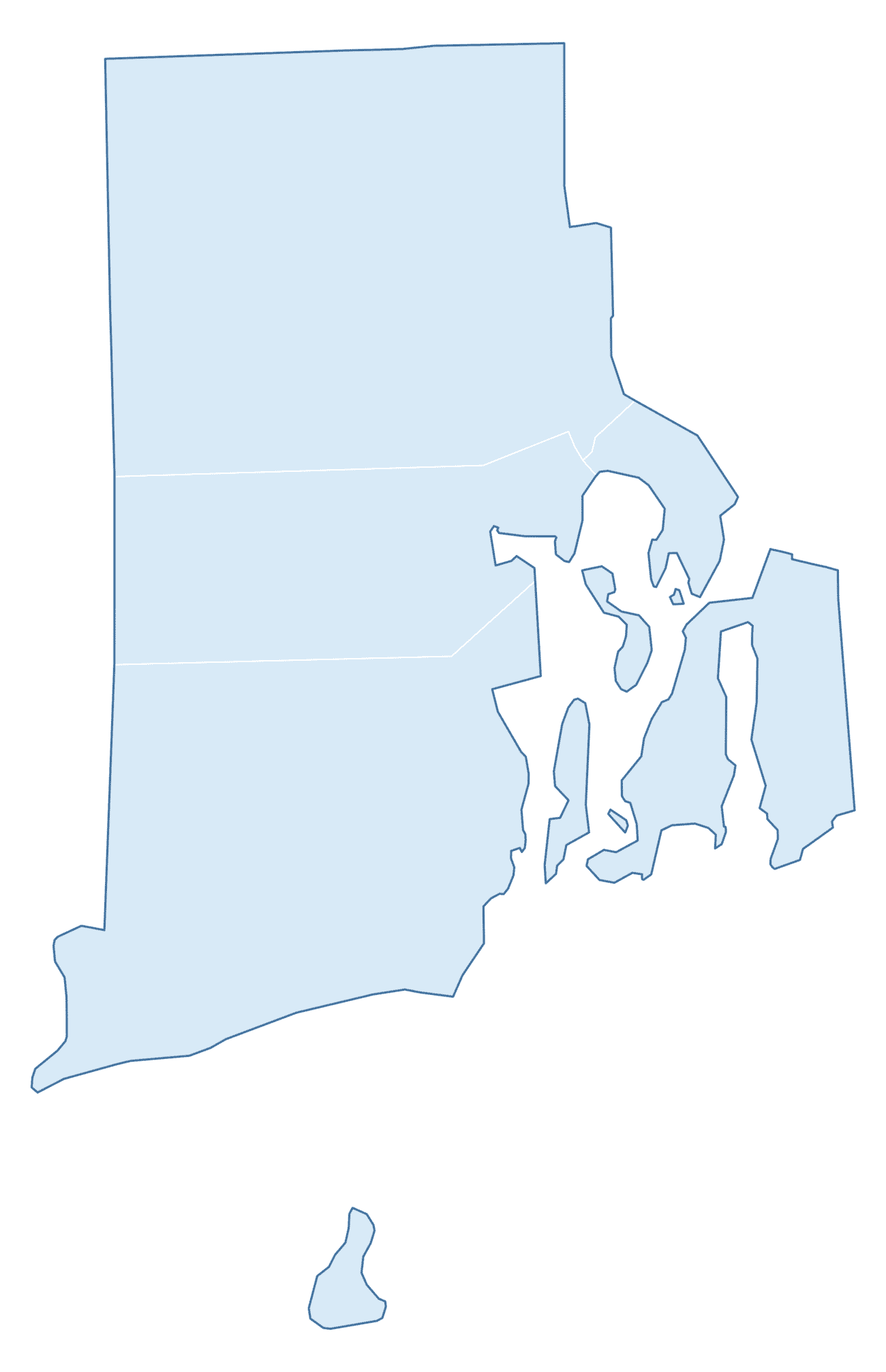 Blank Practice Map of Rhode Island