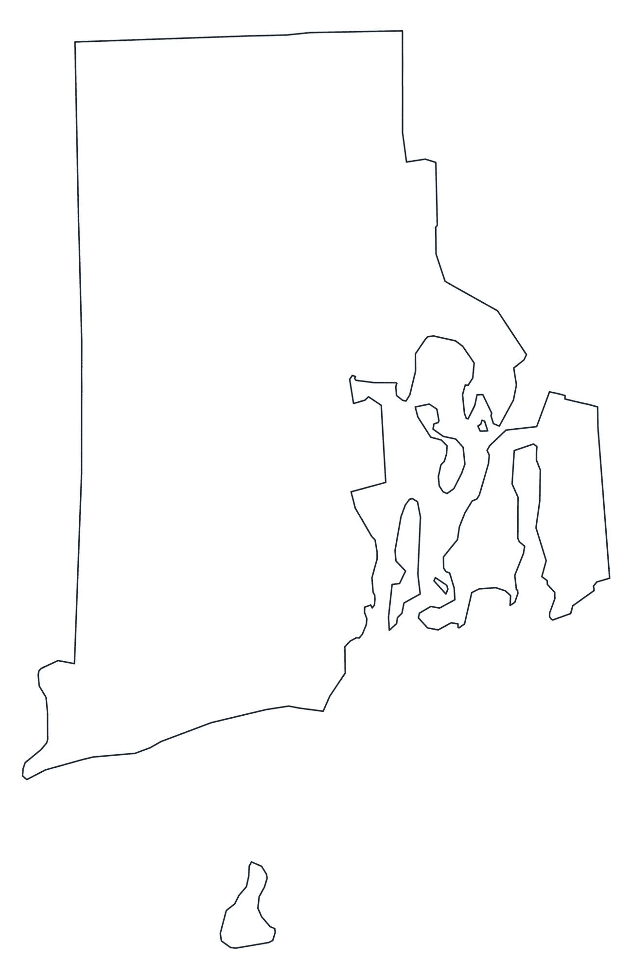 Blank Outline Map of Rhode Island