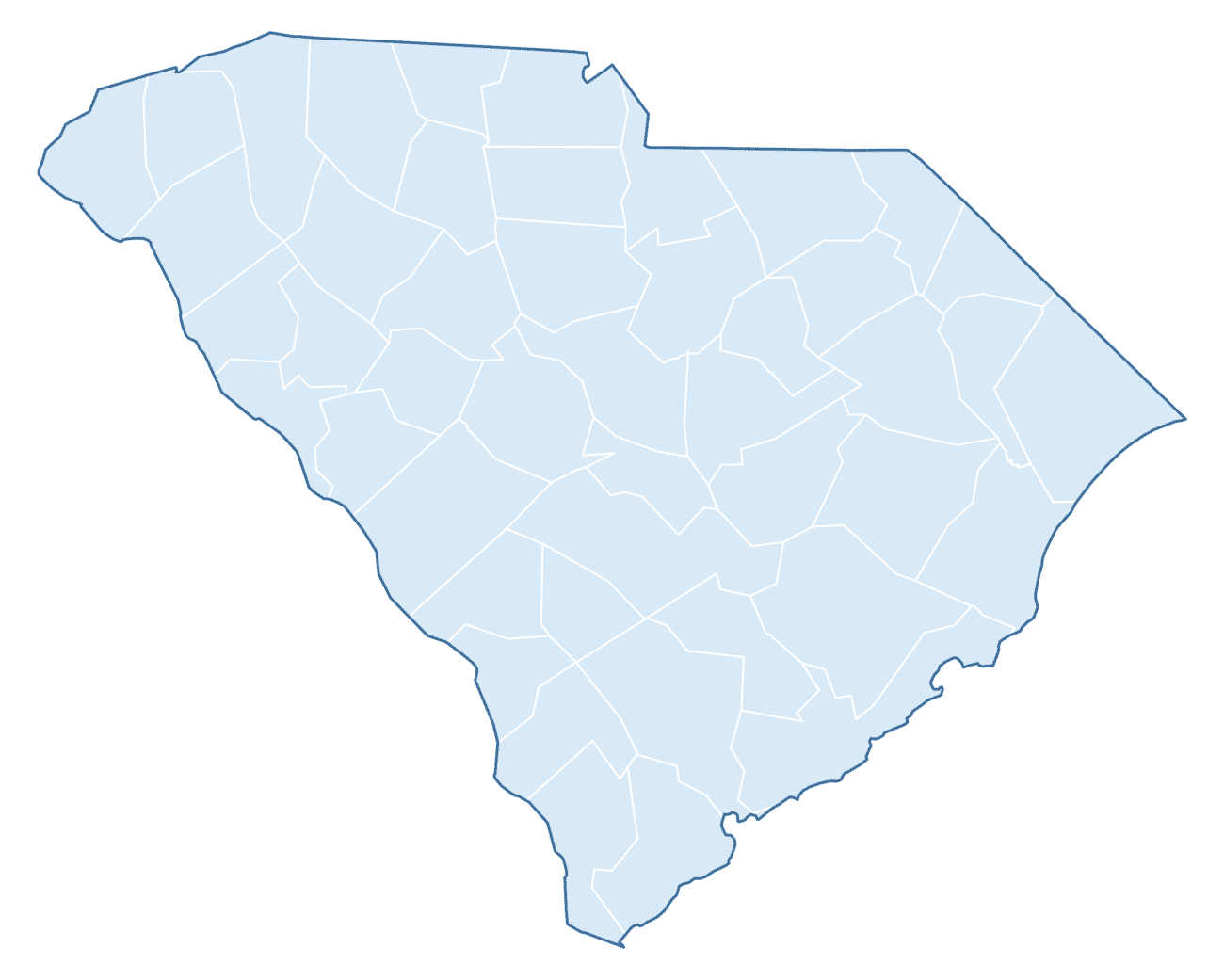 Blank Practice Map of South Carolina