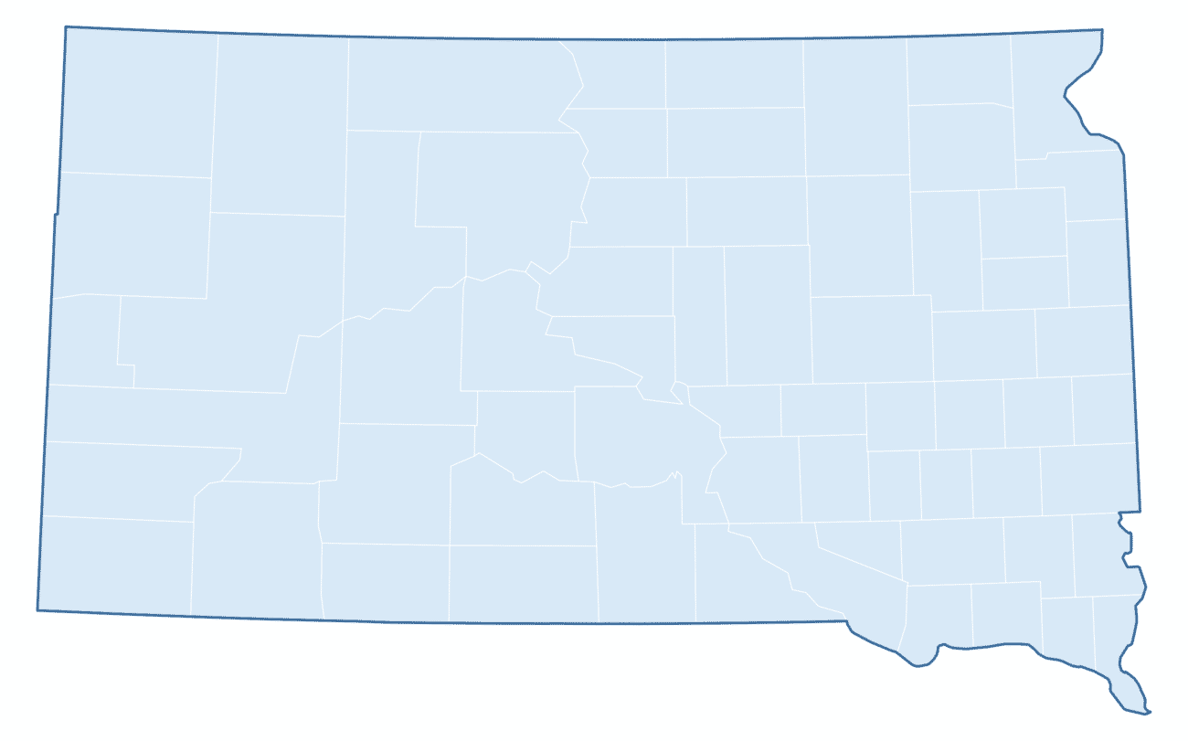 Blank Practice Map of South Dakota