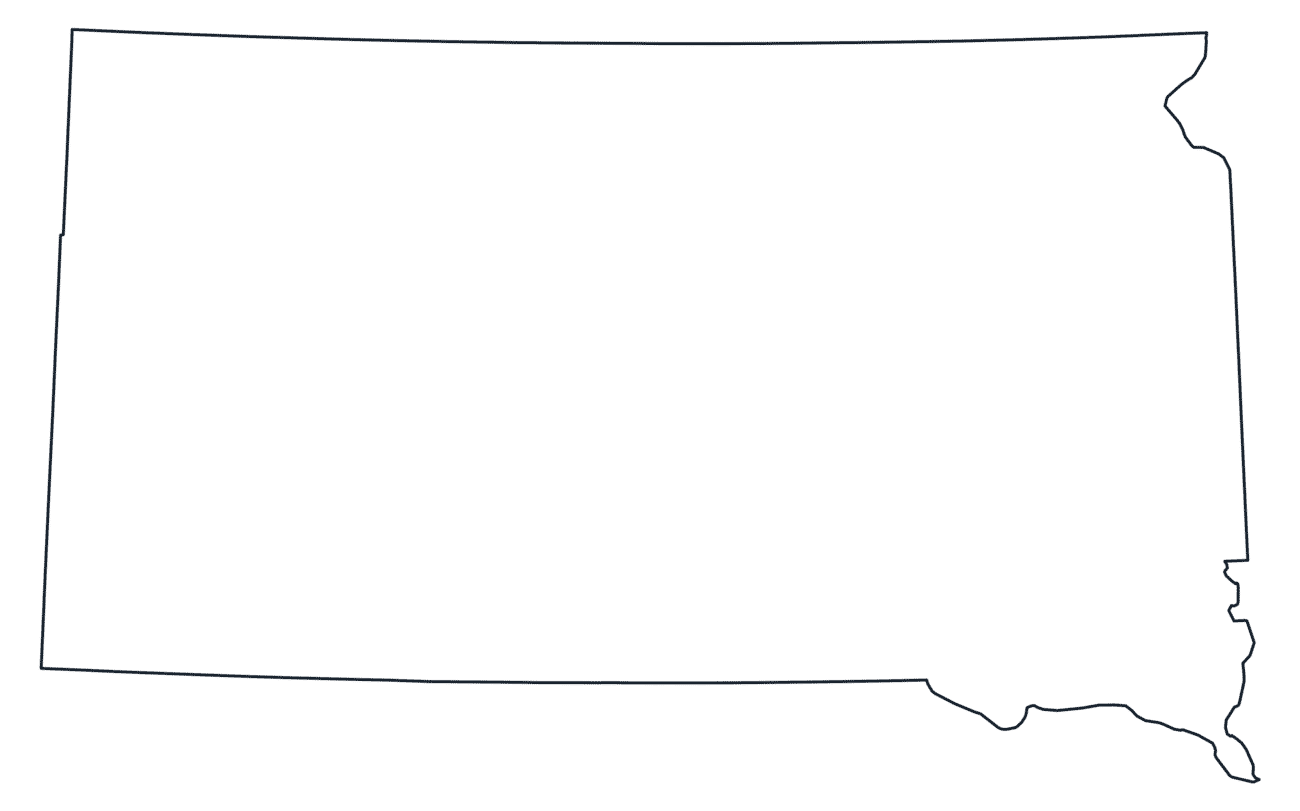 Blank Outline Map of South Dakota