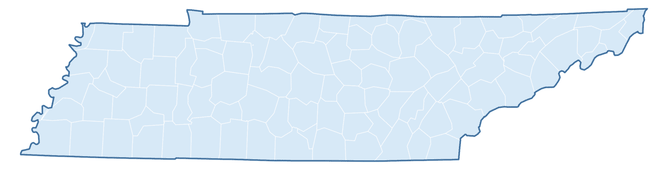 Blank Practice Map of Tennessee