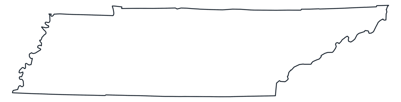Blank Outline Map of Tennessee