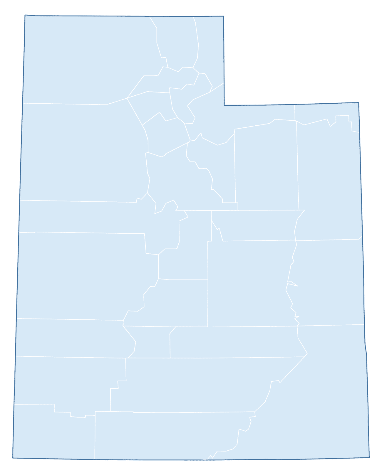 Blank Practice Map of Utah