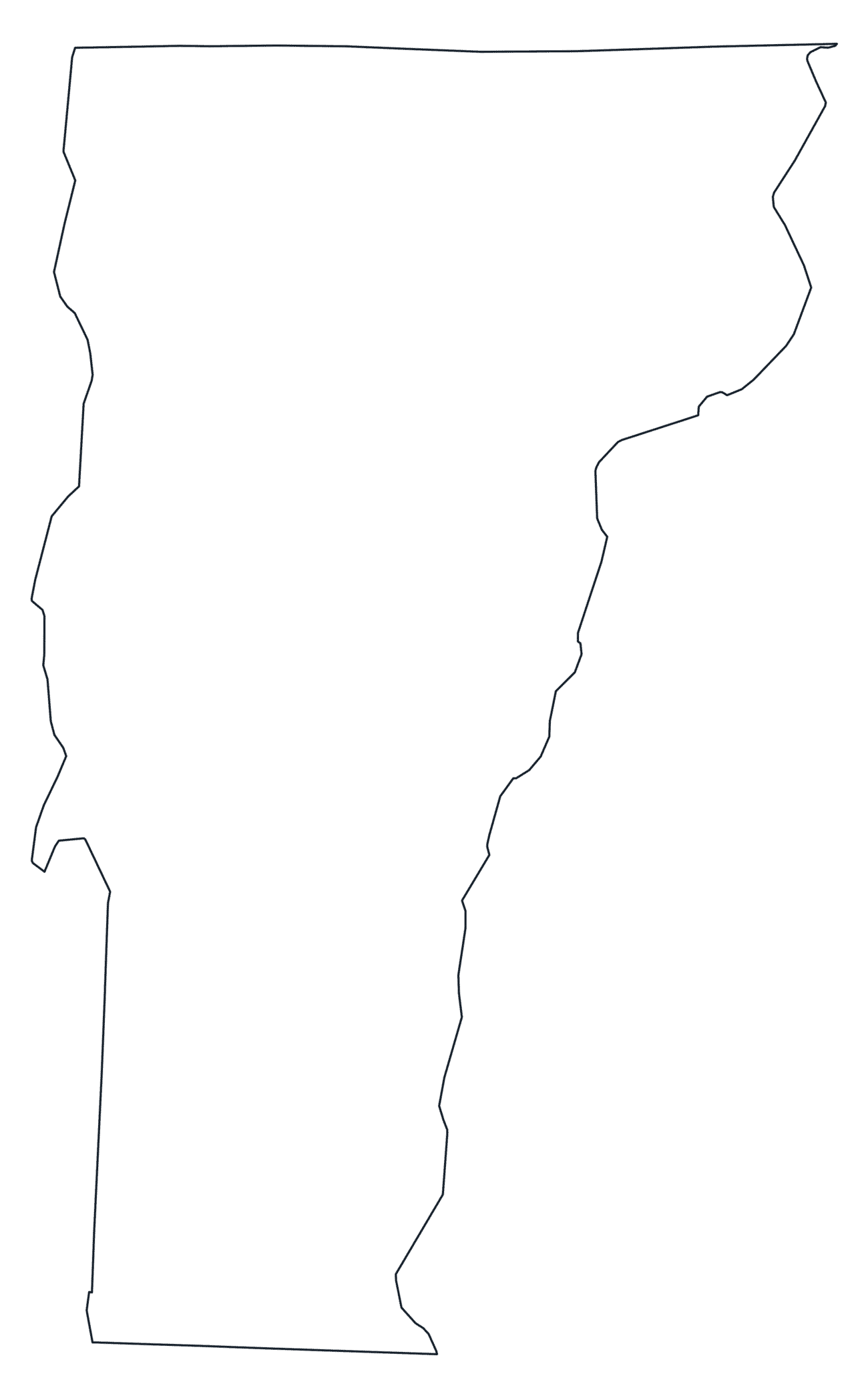Blank Outline Map of Vermont