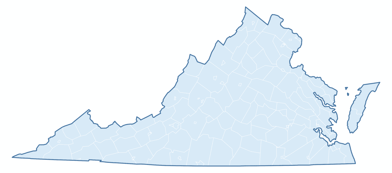 Blank Practice Map of Virginia
