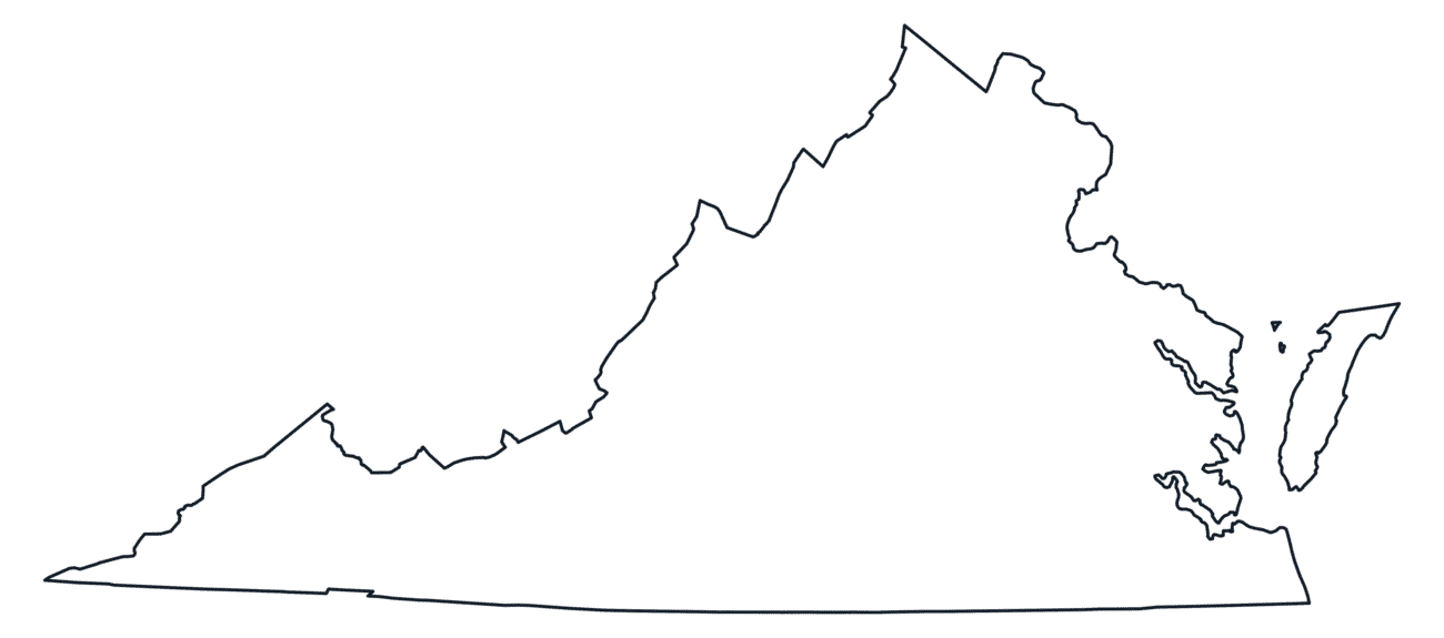 Blank Outline Map of Virginia