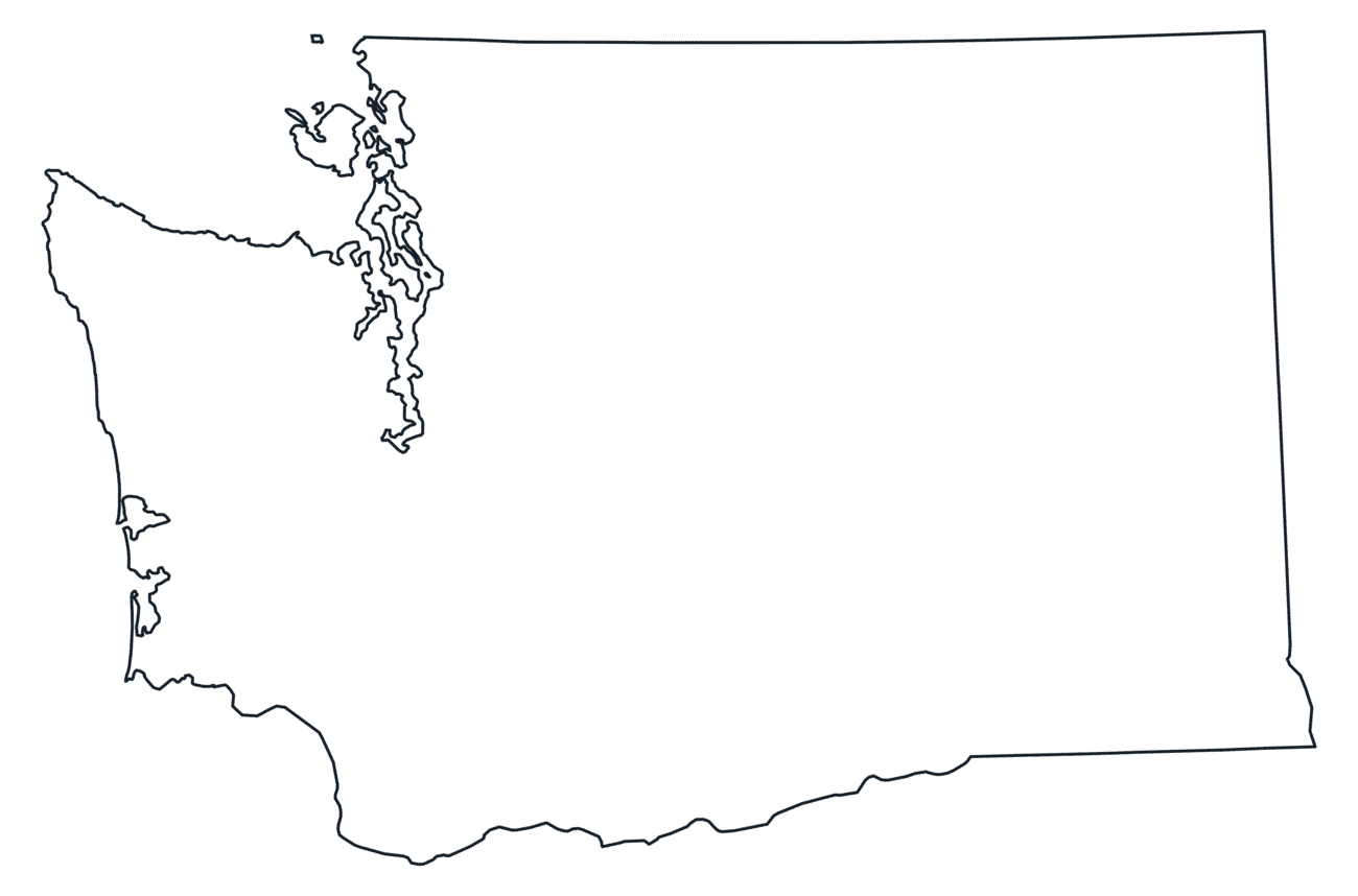 Blank Outline Map of Washington