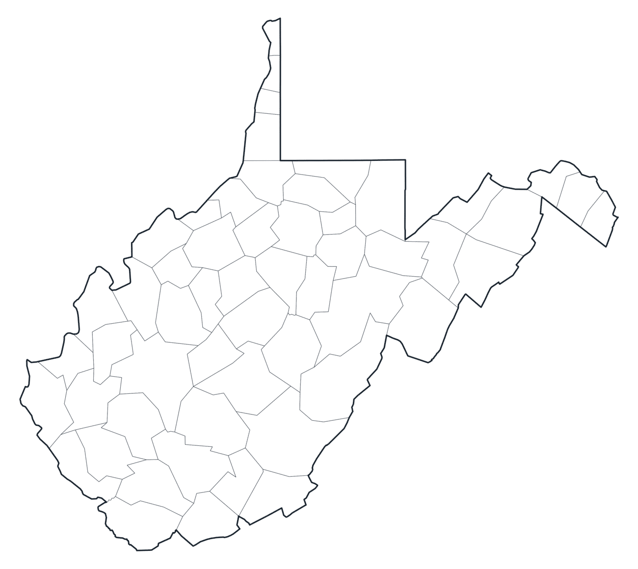West Virginia County Map