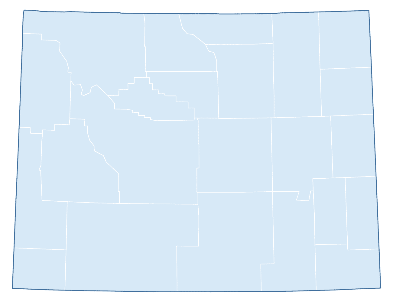 Blank Practice Map of Wyoming