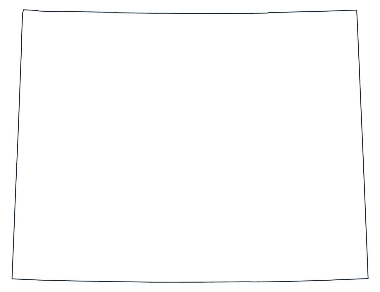 Blank Outline Map of Wyoming