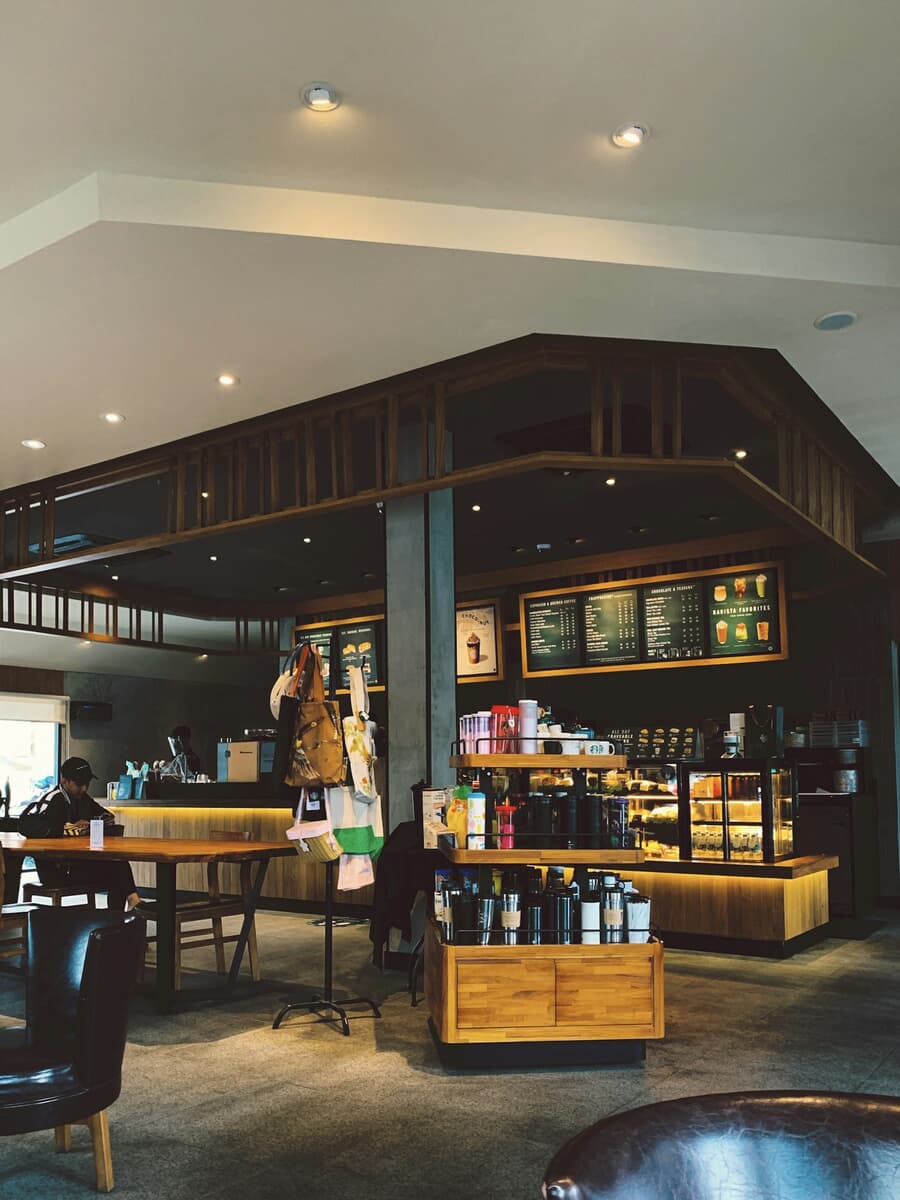 Inside a Starbucks in Malang, Indonesia