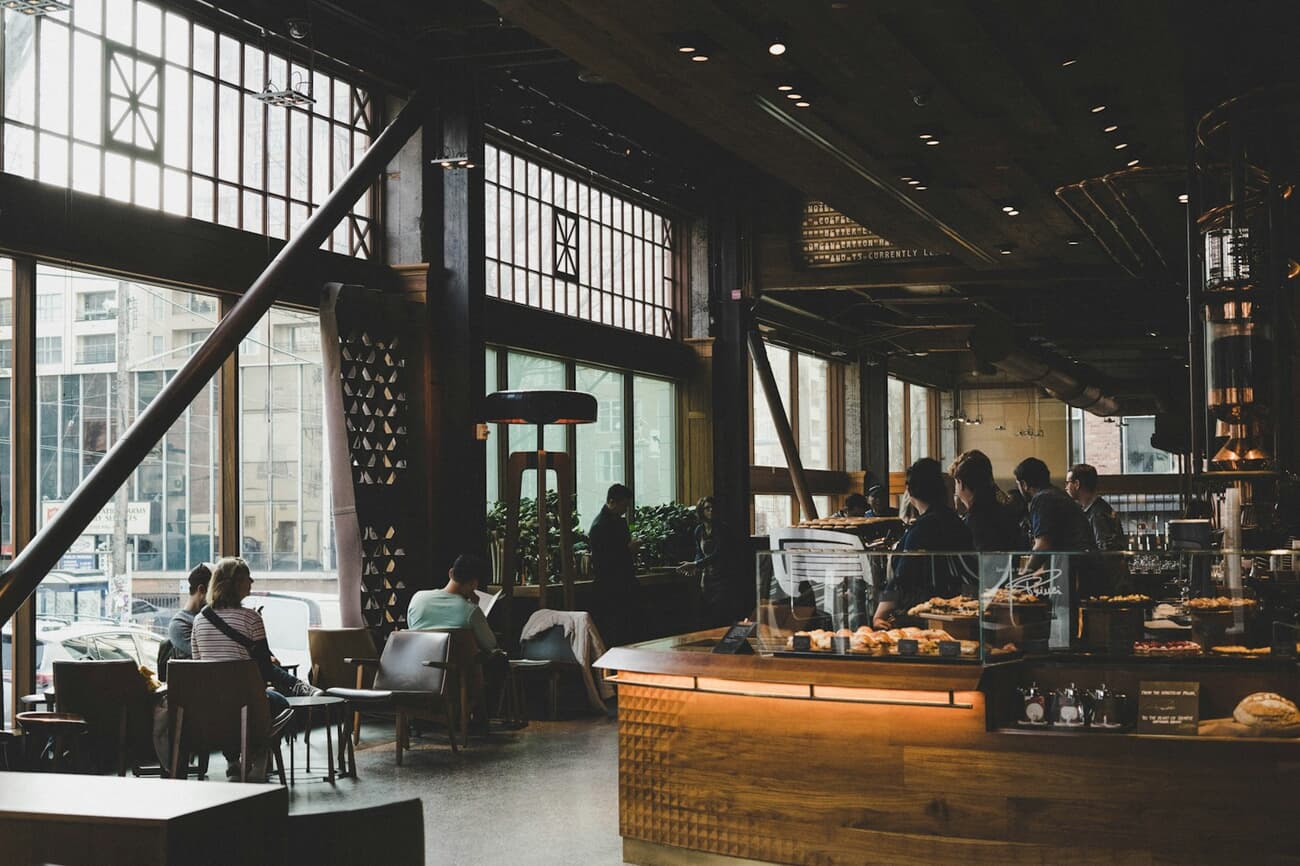 Inside a Starbucks in Seattle, USA