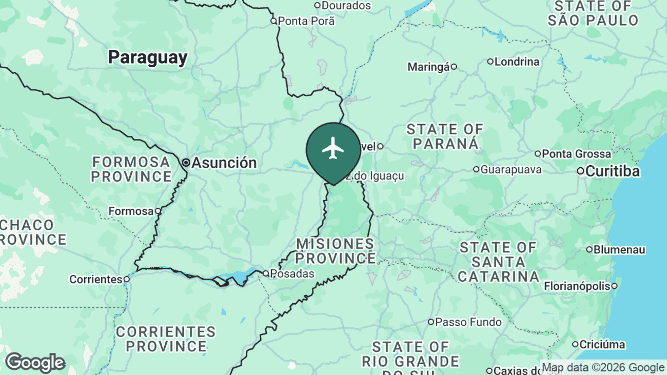 Map showing the location of Cataratas del Iguazú International Airport (IGR) in Argentina