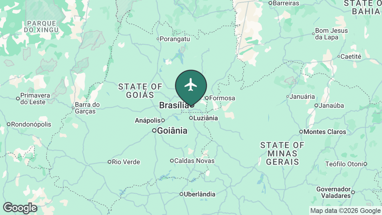 Map showing the location of Presidente Juscelino Kubitschek International Airport (BSB) in Brazil