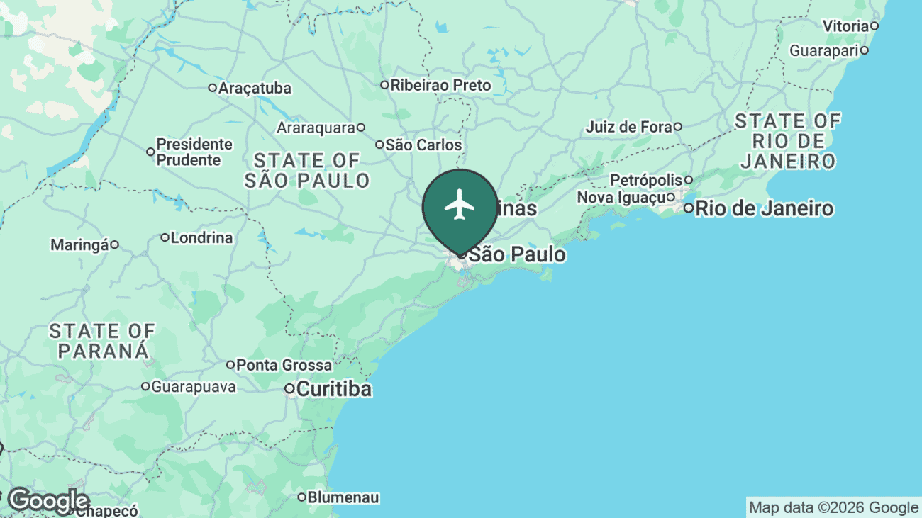 Map showing the location of Congonhas–São Paulo Airport (CGH) in Brazil