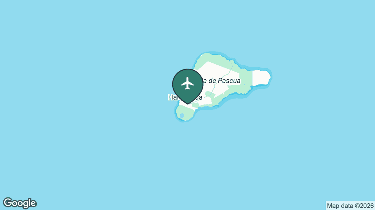 Map showing the location of Easter Island Airport (IPC) in Chile