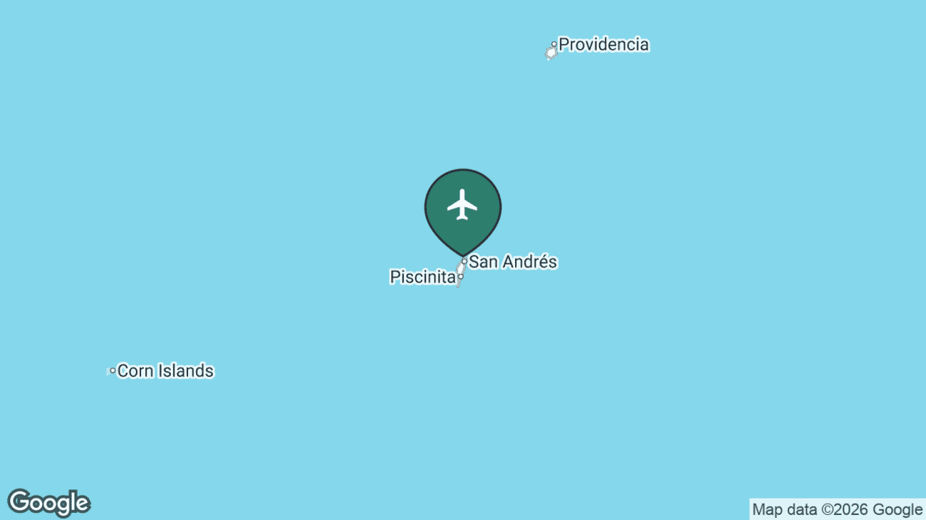 Map showing the location of Gustavo Rojas Pinilla International Airport (ADZ) in Colombia