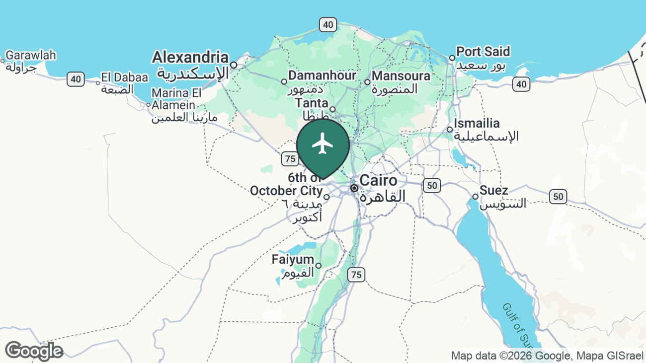 Map showing the location of Sphinx Airport (SPX) in Egypt