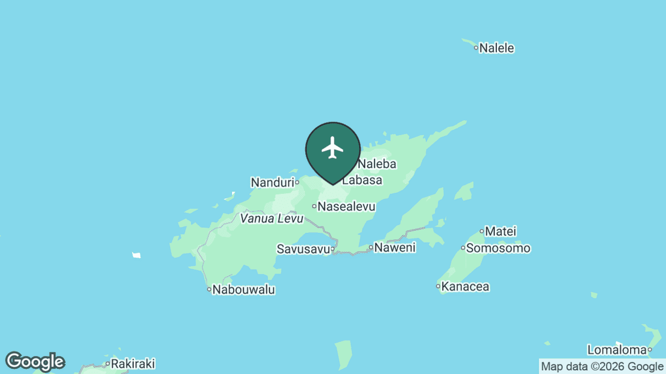 Map showing the location of Labasa Airport (LBS) on the island of Vanua Levu in northern Fiji