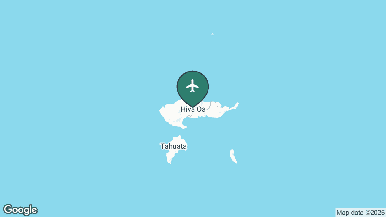 Map showing the location of Hiva Oa airport (AUQ) in French Polynesia