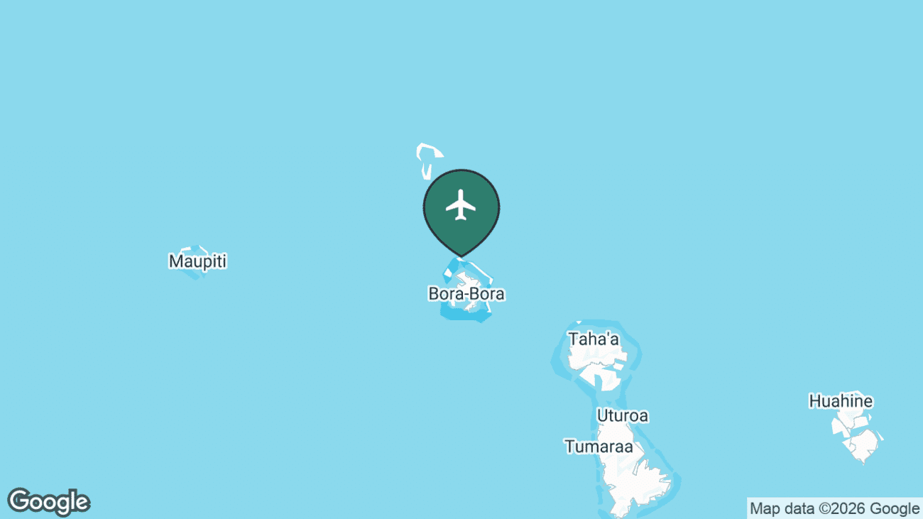 Map showing the location of Bora Bora airport (BOB) in French Polynesia