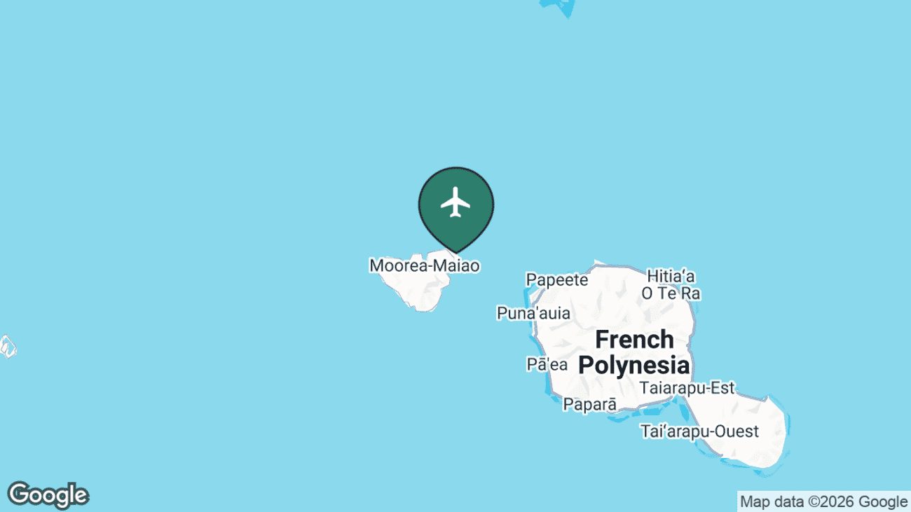 Map showing the location of Moorea airport (MOZ) in French Polynesia