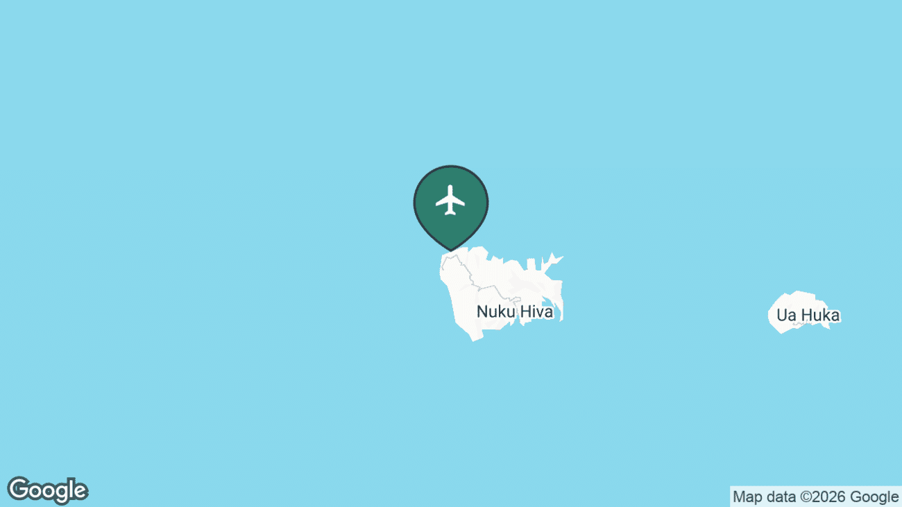Map showing the location of Nuku Hiva airport (NHV) in French Polynesia