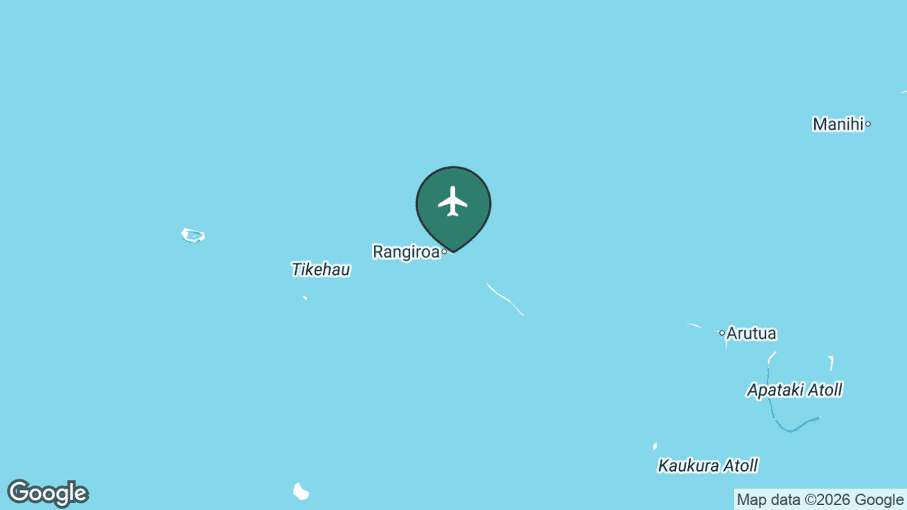 Map showing the location of Rangiroa airport (RGI) in French Polynesia