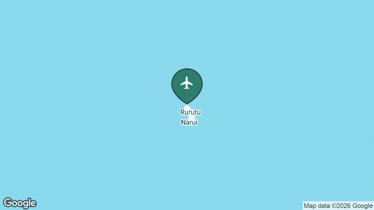 Map showing the location of Rurutu airport (RUR) in French Polynesia