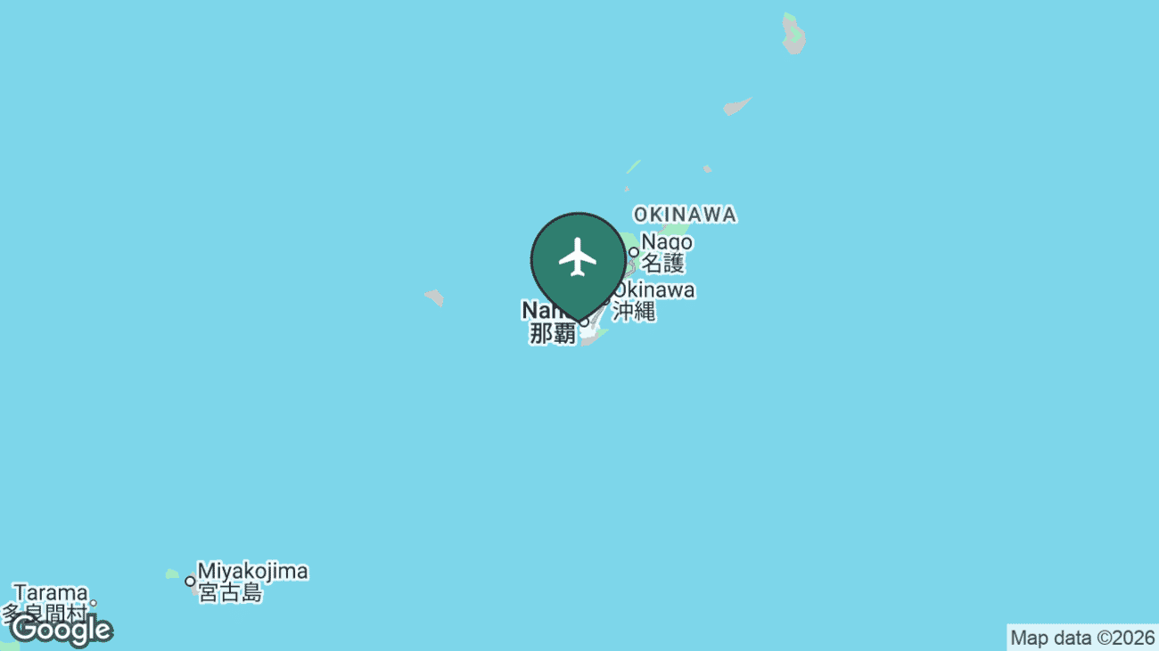 Map showing the location of Naha Airport (OKA) in Japan