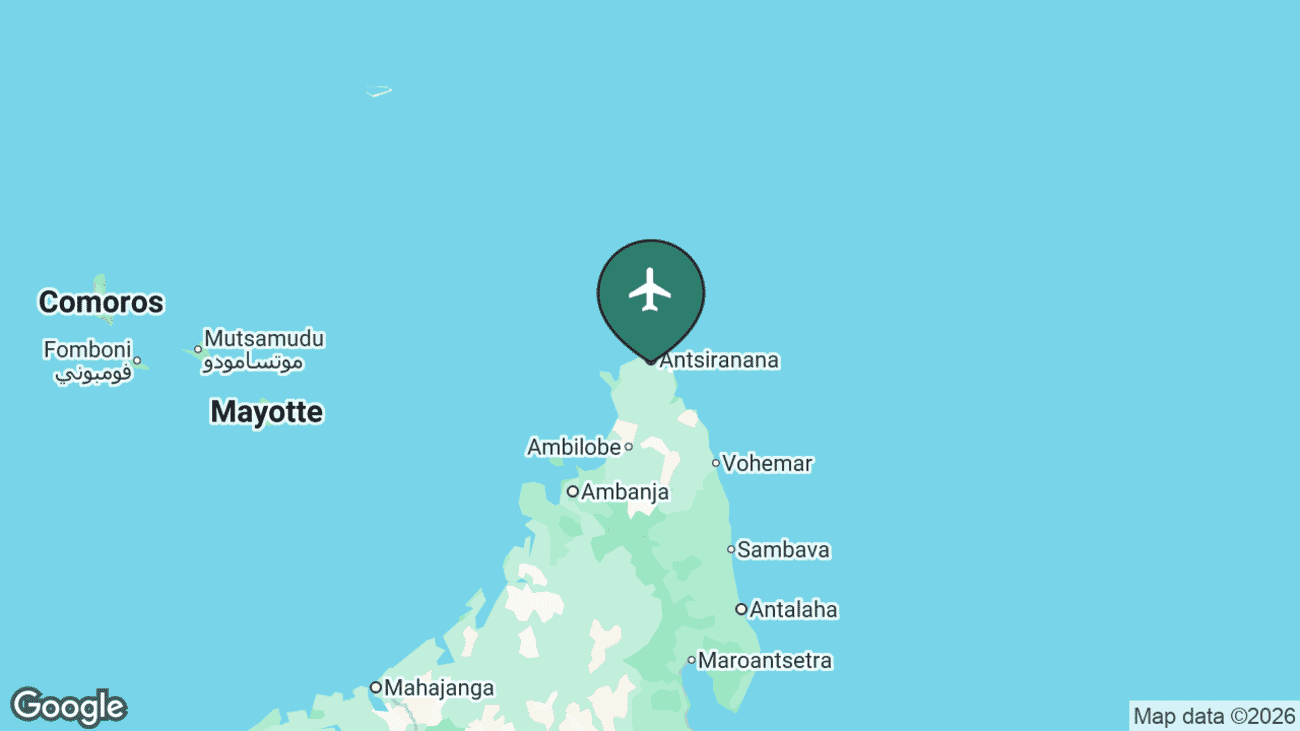 Map showing the location of DIE airport in Madagascar