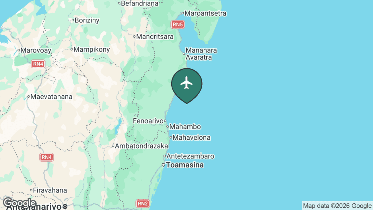 Map showing the location of SMS airport in Madagascar