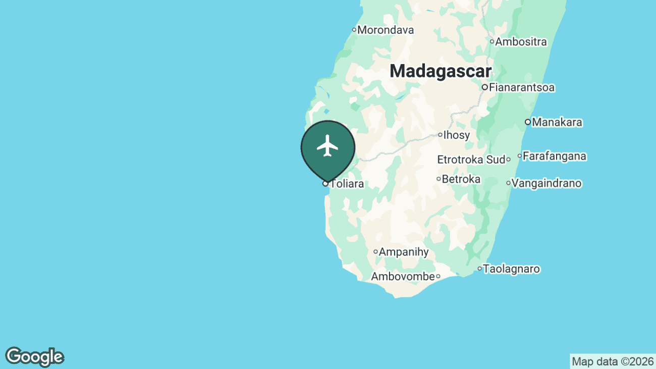 Map showing the location of TLE airport in Madagascar