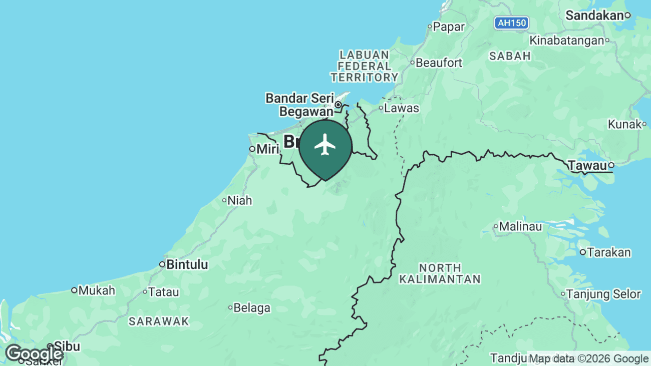 Map showing the location of Mulu (MZV) in Malaysia