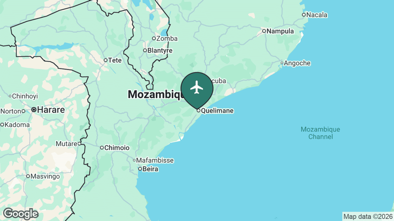 Map showing the location of UEL in Mozambique