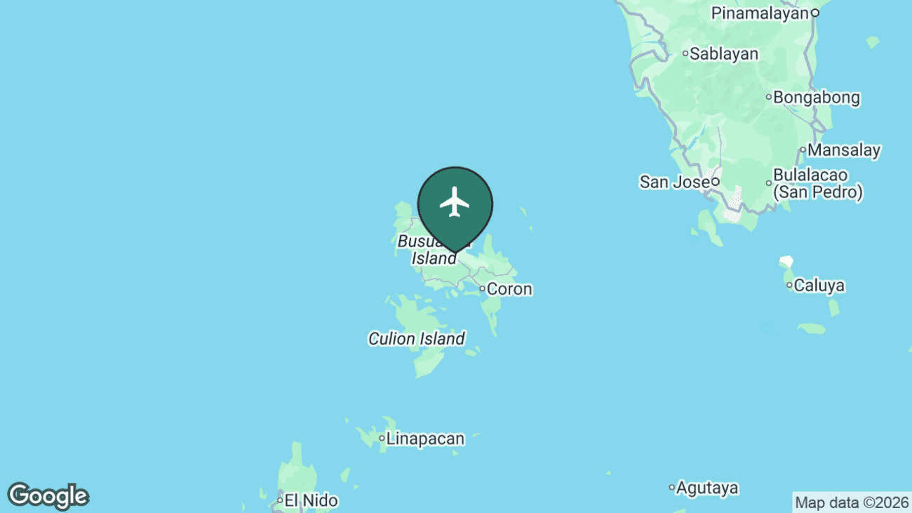 Map showing the location of Francisco B. Reyes – Busuanga (USU) in the Philippines