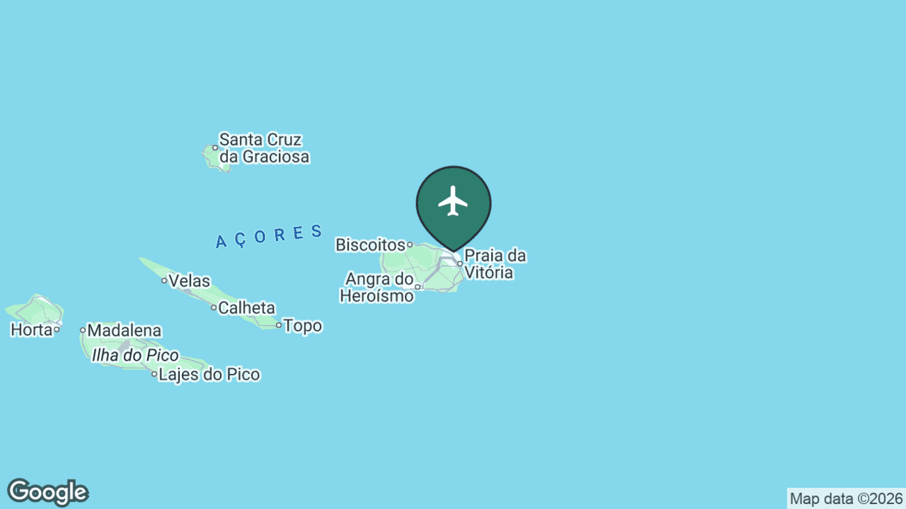 Map showing the location of Lajes Airport (TER) in Portugal