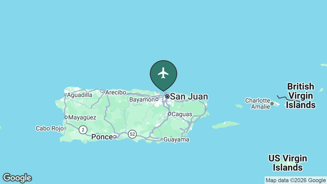Map showing the location of Isla Grande / Fernando Luis Ribas Dominicci Airport (SIG) in San Juan, Puerto Rico