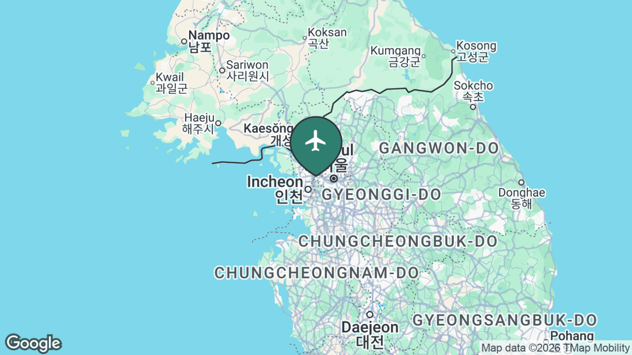 Map showing the location of Seoul / Gimpo (GMP) in South Korea