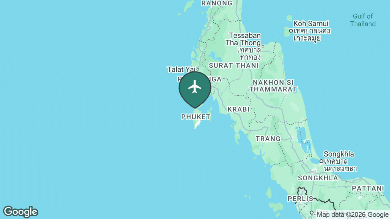 Locator map showing Phuket International Airport on the Andaman coast