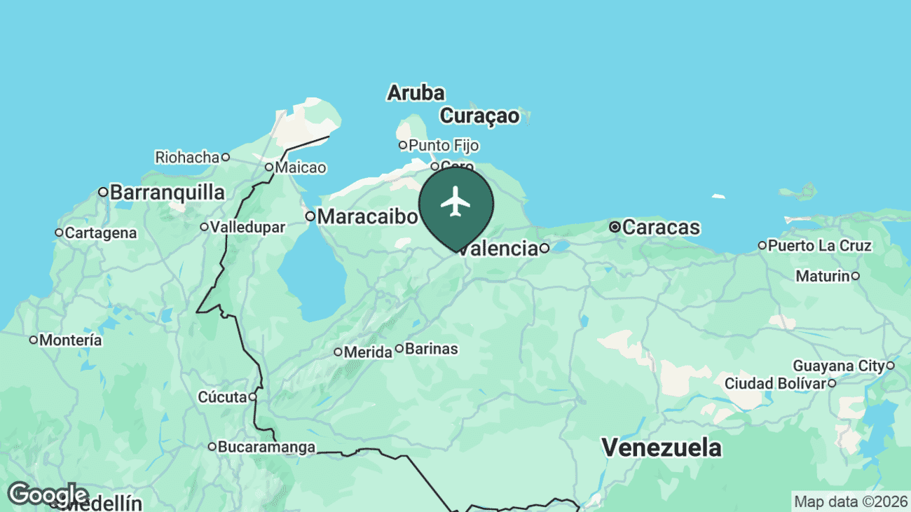 Map showing the location of Barquisimeto Airport (BRM) in Venezuela