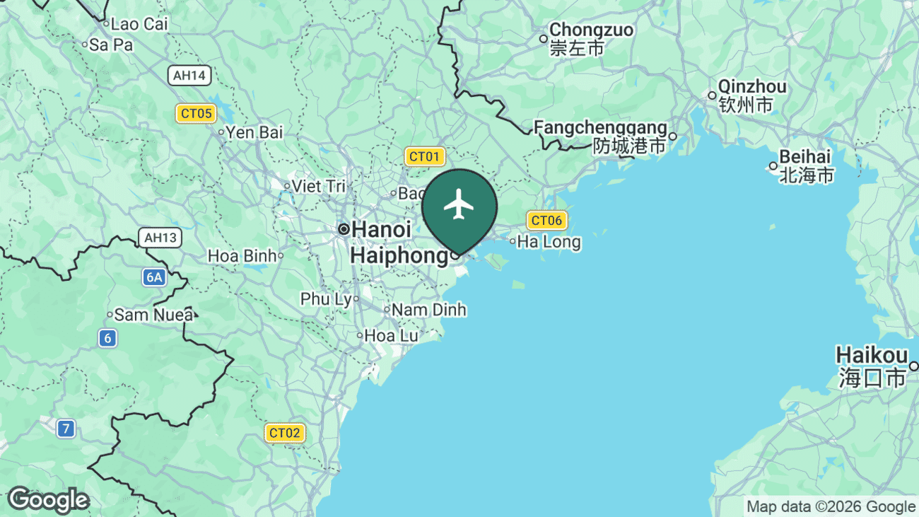 Map showing the location of Hai Phong – Cat Bi (HPH) in Vietnam