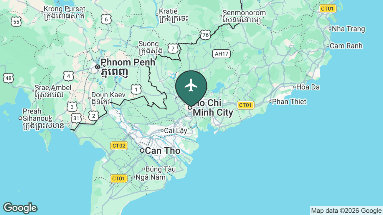 Map showing the location of Ho Chi Minh City – Tan Son Nhat (SGN) in Vietnam